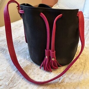 Elegant Black and Pink Shoulder Bag